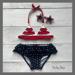 Baby Gap Girls Patriotic Bikini Swimsuit Size 4